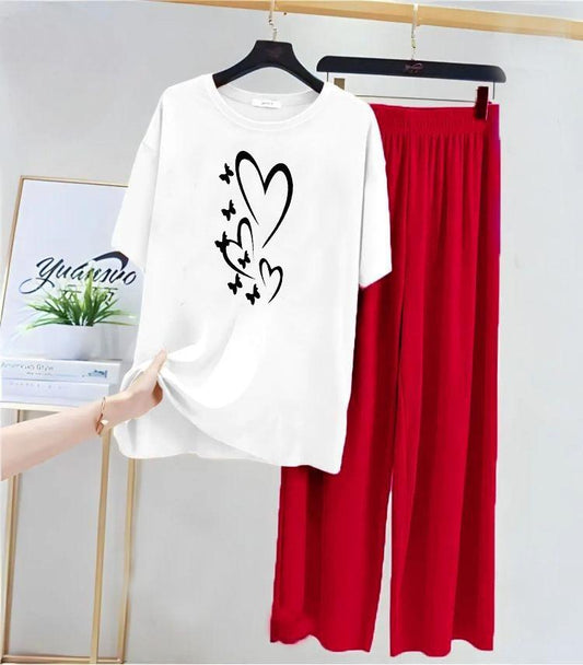 2 Pcs Cotton Jersey Night Suit high demand