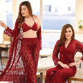 Bridal Silk Night Suit 4pcs