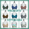 Pack of 5 Cotton Non-Padded Bra, Everyday Comfort, Soft & Breathable.