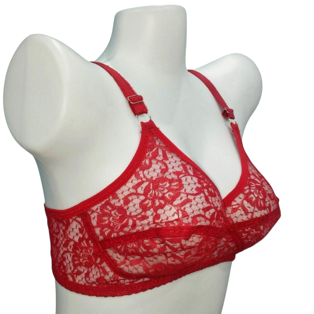 Women Premium Lace Bra | Non-Padded, Soft & Breathable Fit