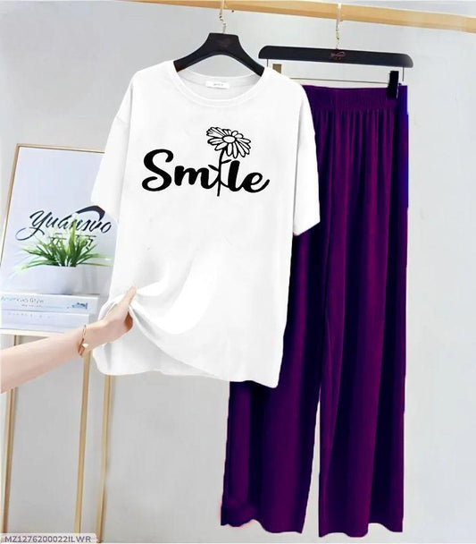 Smile Printed Cotton Jersey Night Suit