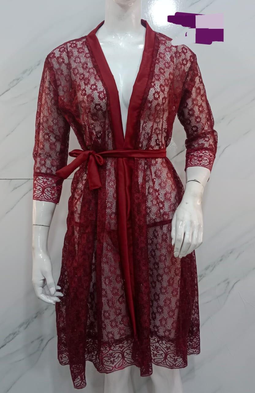Red Silk Night Gown